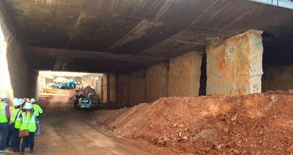 Urban cut and cover tunnels under Les Glòries square